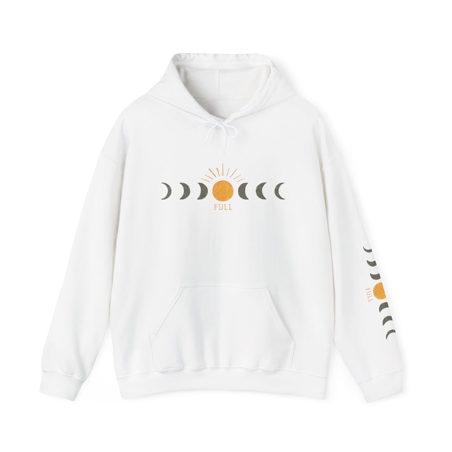 Moon Phase Sun Hoodie — Celestial Phases Graphic Pullover