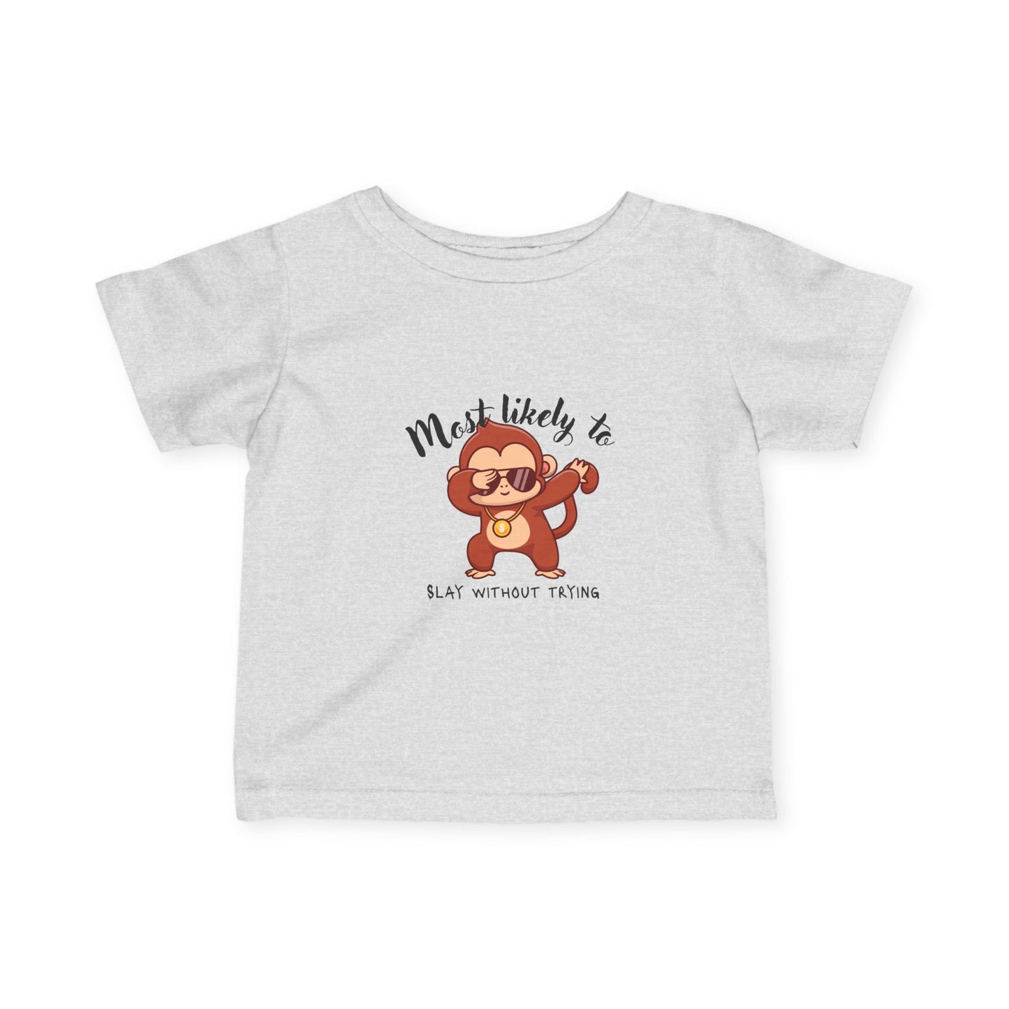 Cute Monkey Baby Tee - Most Likely To Slay Without Trying, Toddler Gift, Baby Shower Gift, Funny Kids Shirt, Infant Clothing, Birthday [...]