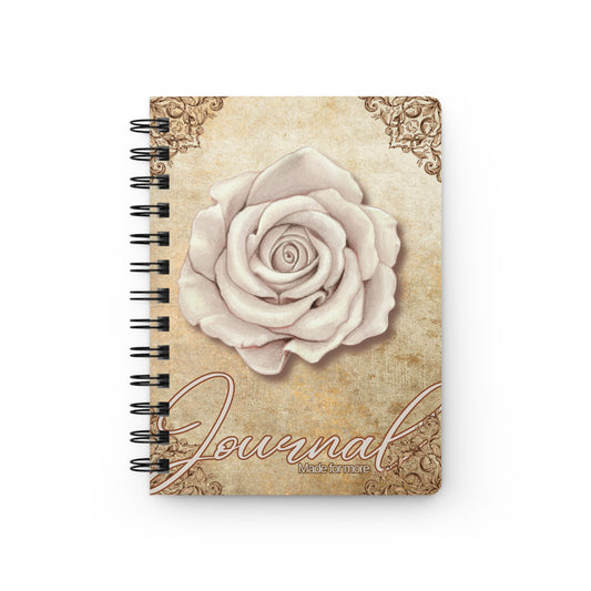 Personalize, Elegant Floral Spiral Bound Journal with Rose Design