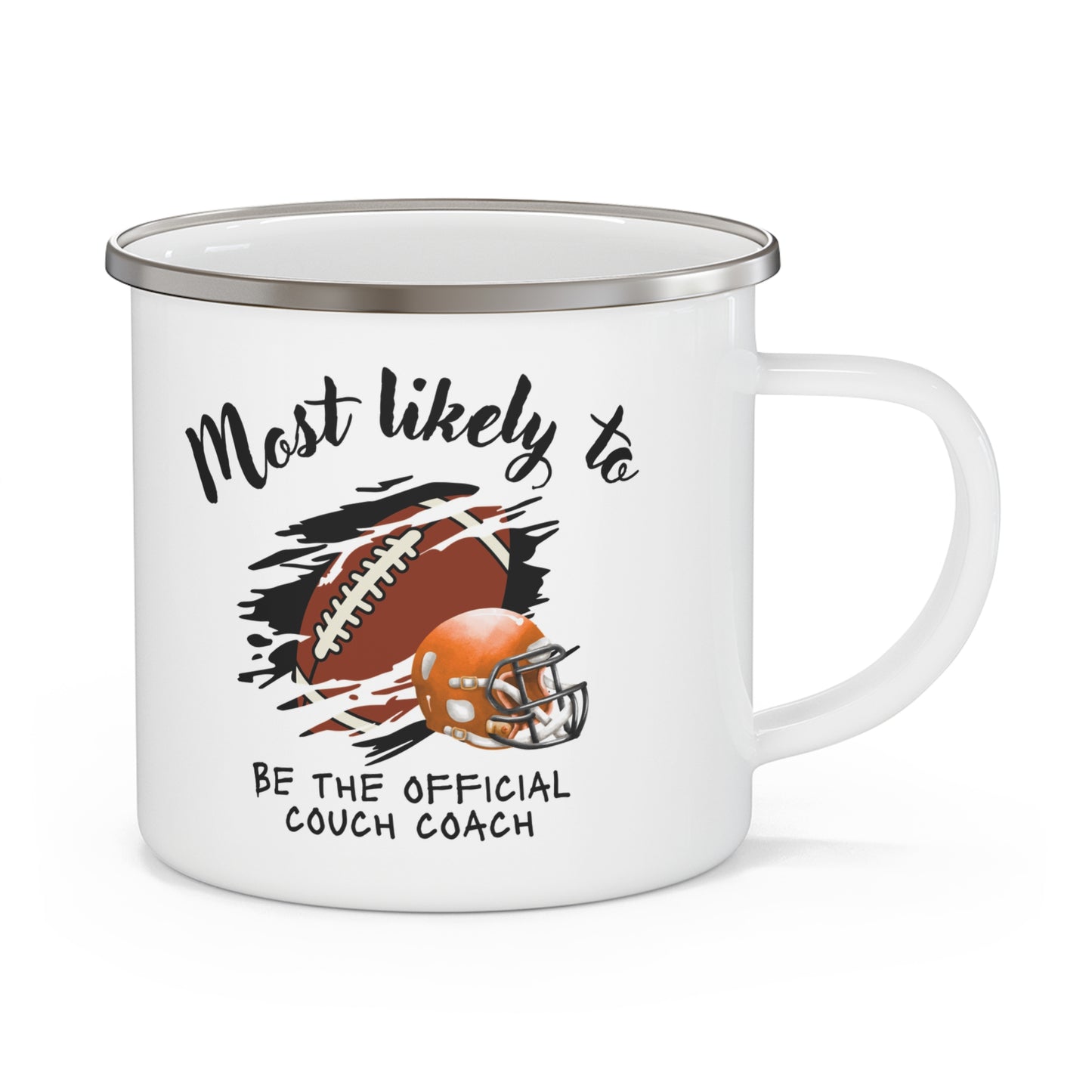 Camping Mug - Most Likely to Be the Official Couch Coach, Football Cup, Sports Fan Mug