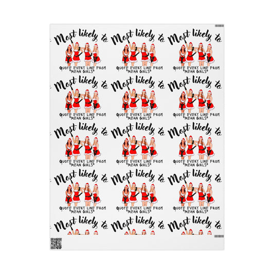 Cute Wrapping Paper, Wrapping Paper For Her, Mean Girls Inspired Wrapping Papers