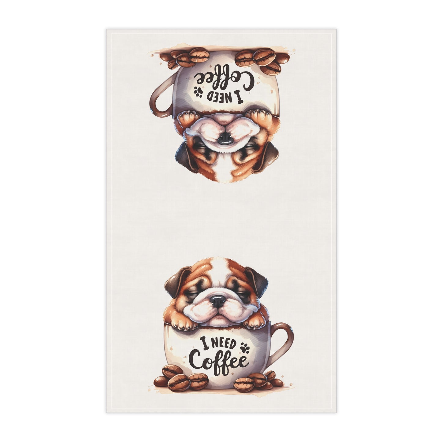 Cute Dog Coffee Tea Towels - Perfect for Pet Lovers, Bulldog Tea Towel