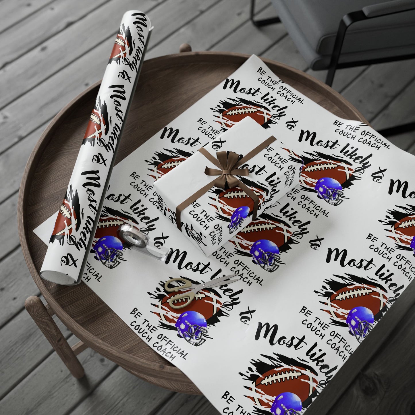 Football Theme Wrapping Paper, Unique Gift Wrap for Coaches, Sports Party Decor, Most Likely to Be the Official Couch Coach, Fun Gift [...]