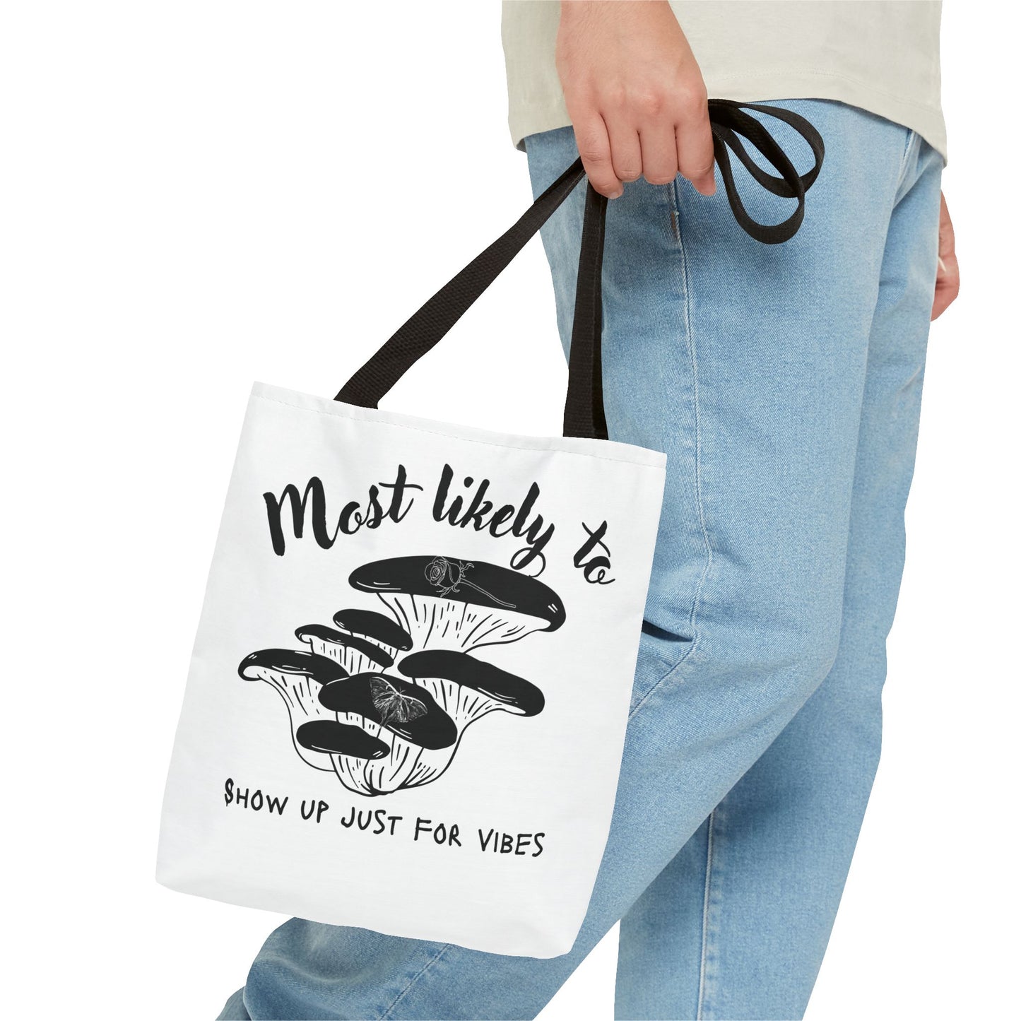 Mushroom Vibes Tote Bag, Fun Eco-Friendly Bag, Gift for Nature Lovers, Stylish Shopping Bag, Festival Accessory, Unique Design Tote
