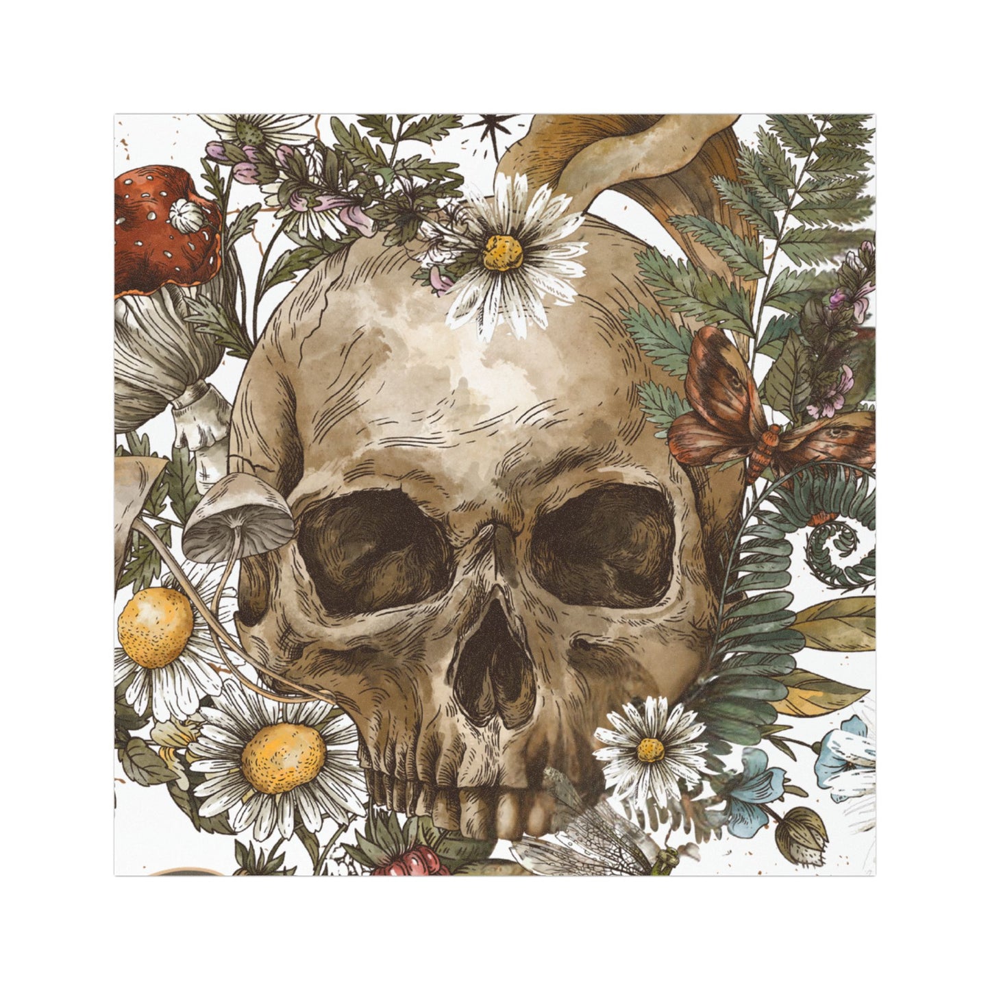 Floral Skull Car Magnet – Quirky Auto Decor for Nature Lovers