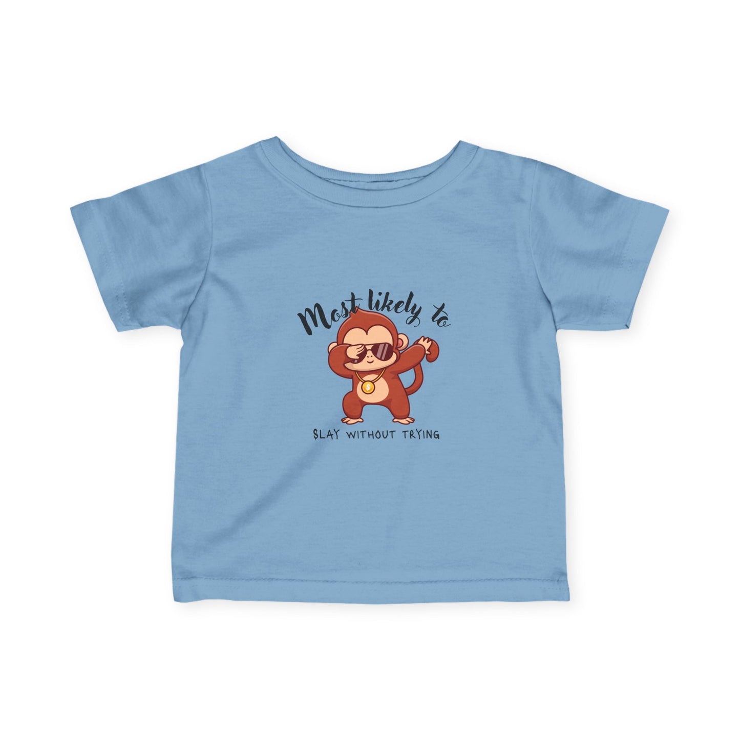 Cute Monkey Baby Tee - Most Likely To Slay Without Trying, Toddler Gift, Baby Shower Gift, Funny Kids Shirt, Infant Clothing, Birthday [...]