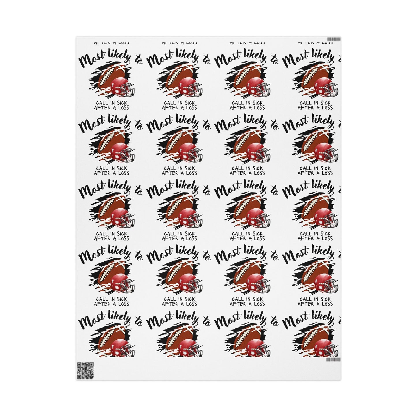 Football Wrapping Paper, Football Fan Wrap, Gift Wrap for Him, Most Likely To Wrap It Up - Fun Gift Wrapping Papers for Parties, Holidays, Birthdays, Celebrations, Creative Packaging
