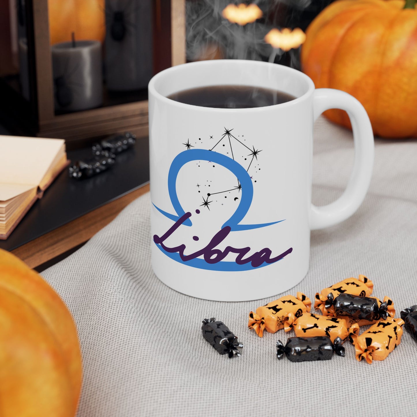 Personalized Libra Zodiac Ceramic Mug (11oz & 15oz) — Astrological Sign Coffee Cup, Birthday Gift for Libra