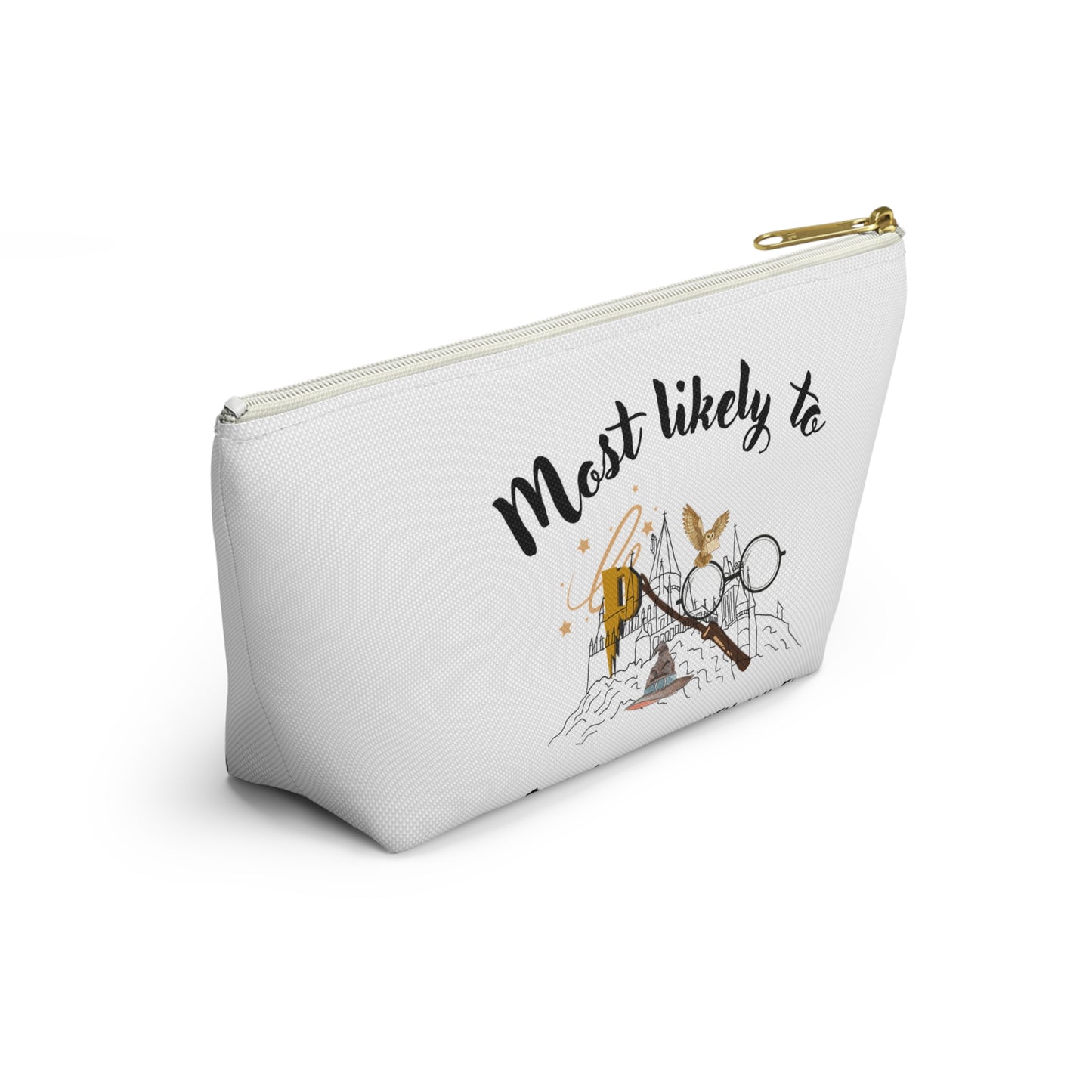 Wizard-Themed Accessory Pouch | Most Likely to Own a Wand with Wi-Fi | Magical Gift for Fans | Cosplay Makeup Bag | Cute Storage for Tools