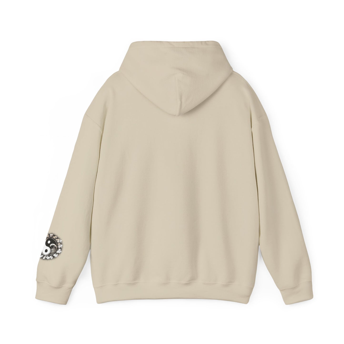 Yin Yang Lotus Hoodie — Black & White Zen Symbol Pullover