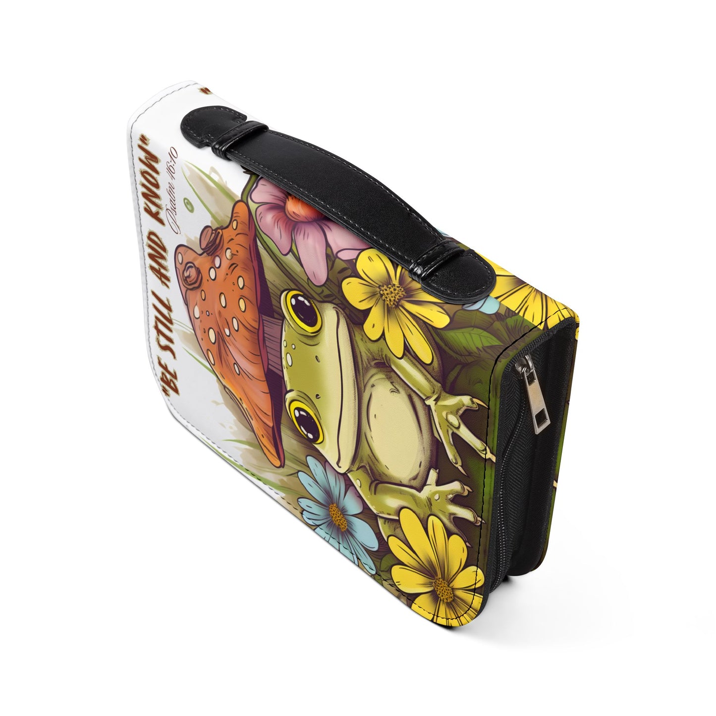 Frog Bible Cover with Inspirational Design - Be Still and Know, Religious Gifts, Christian Accessories, Nature Lovers, Unique Gift