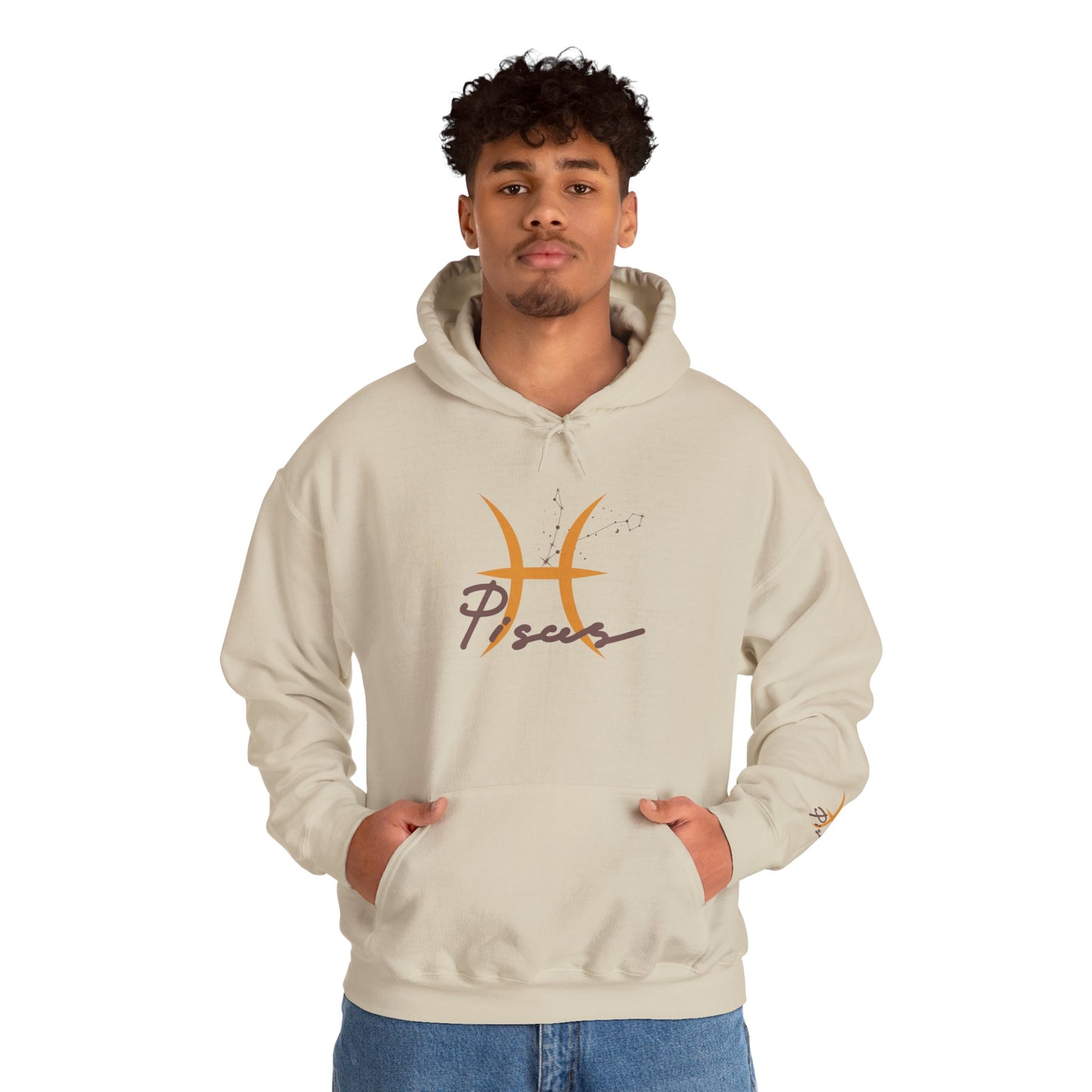 Pisces Zodiac Hoodie — Minimal Gold Astrology Sweatshirt
