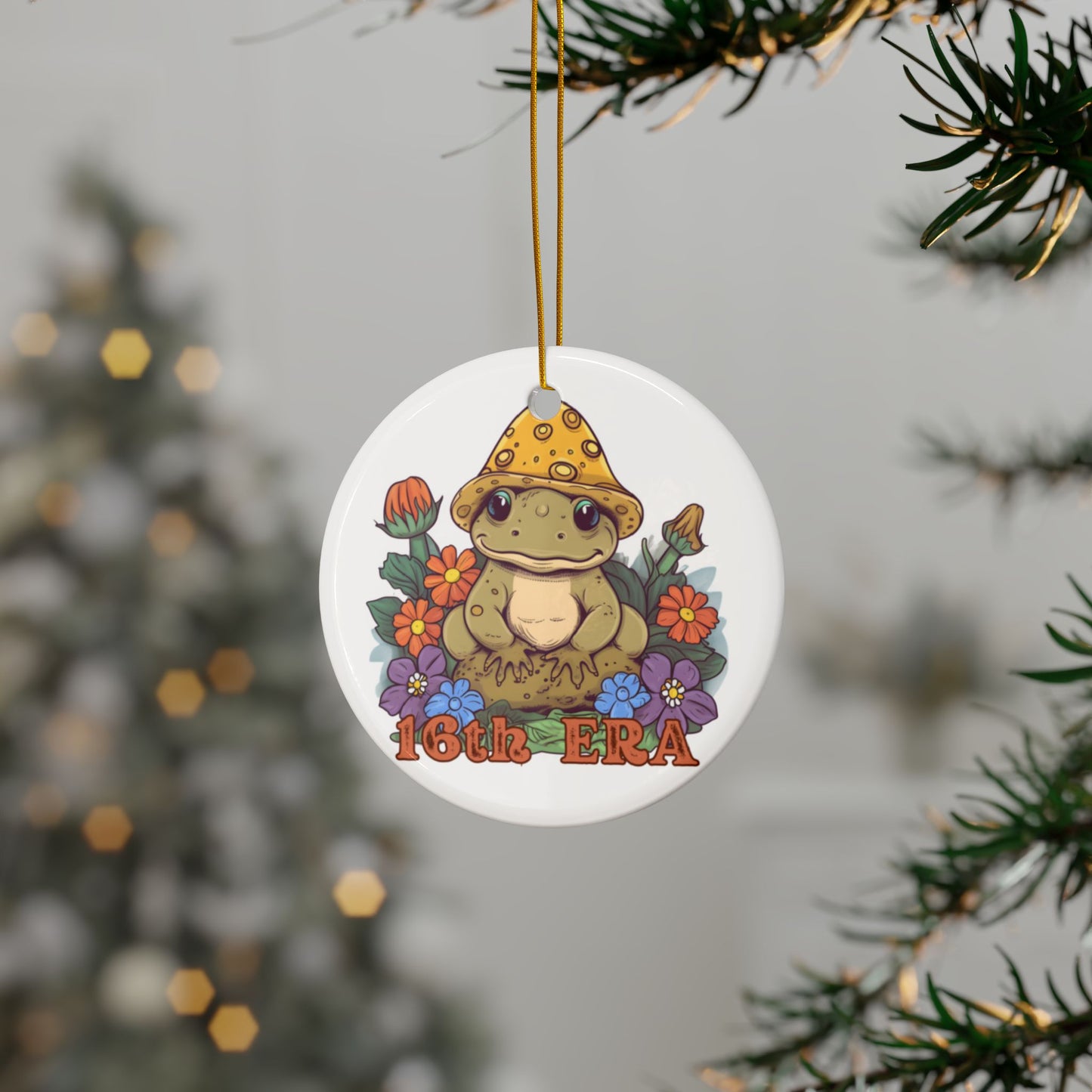 16th Era Ornament, 16th Chapter, 16th Birthday Gift, Ceramic Ornaments with Whimsical Frog Design | Perfect for Holiday Decor, Gifts, Tree Ornaments, Holiday Celebrations, and Collectibles