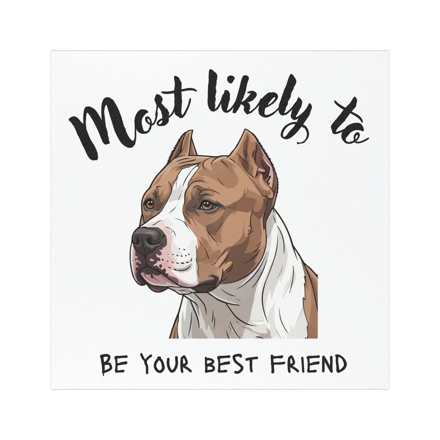 Best Friend Dog Car Magnet - Most Likely To Be Your Best Friend, Bulldog Vehicle Magnet