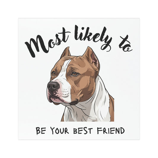 Best Friend Dog Car Magnet - Most Likely To Be Your Best Friend, Bulldog Vehicle Magnet