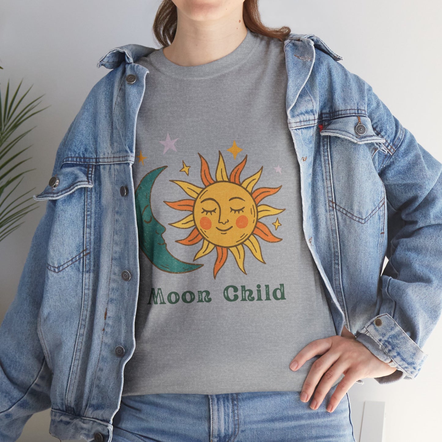 Moon Child T-Shirt — Sun & Crescent Moon Graphic Tee