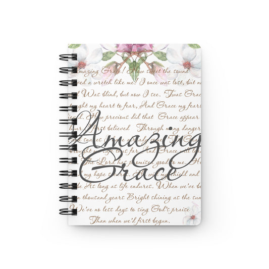 Inspirational Floral Spiral Bound Journal - "Amazing Grace" Design