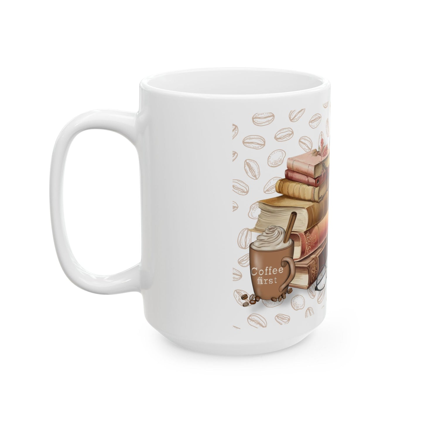Book Lover Coffee Mug — "Just a girl who loves books & coffee" Ceramic Mug (11oz, 15oz)