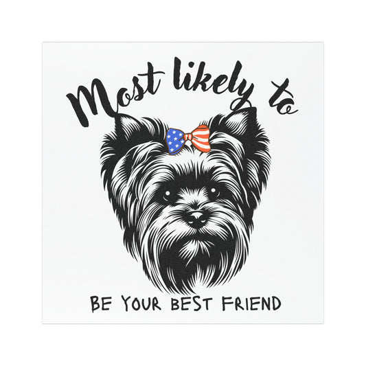 Yorkshire Terrier Car Magnet - 'Most Likely to Be Your Best Friend'