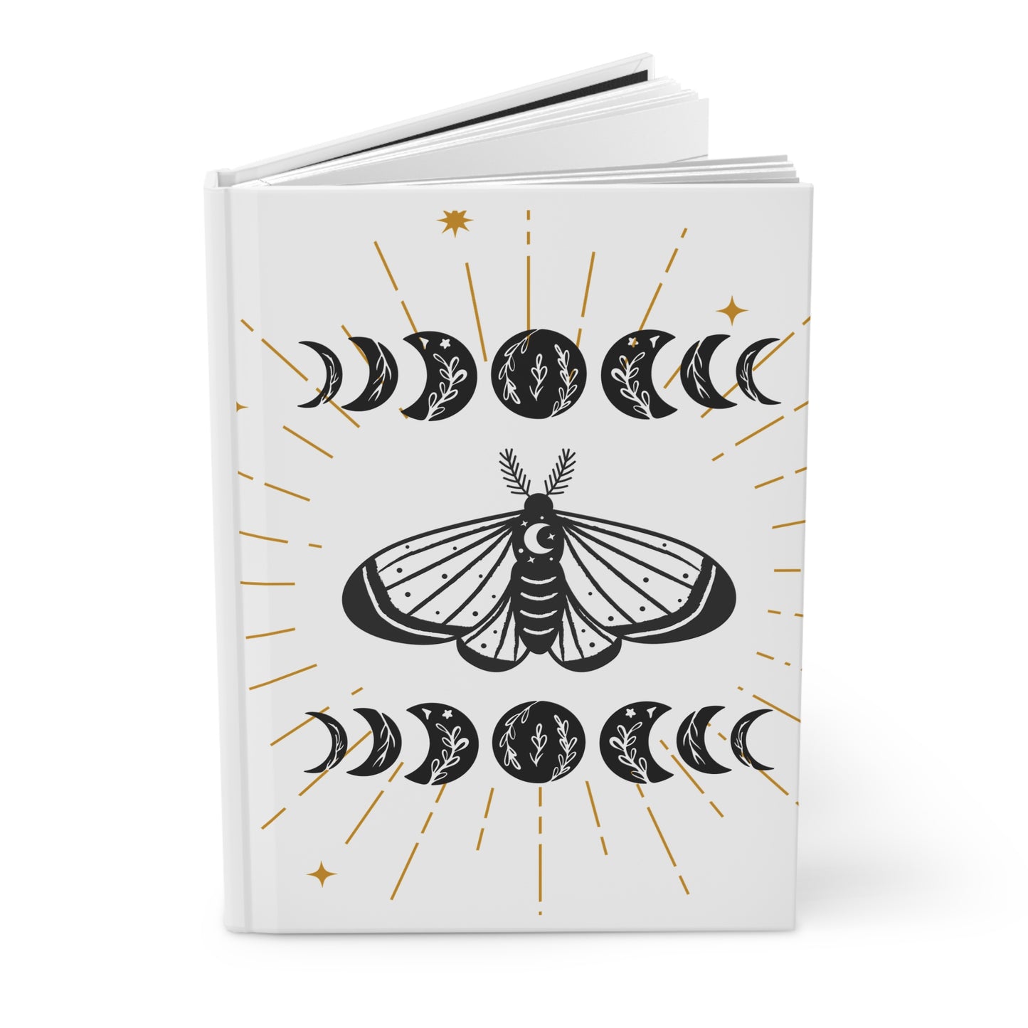 Celestial Hardcover Journal, Mystic Notebook, Boho Stationery, Gift for Writers, Moon and Eye Design, Inspirational Diary, Writing Journal