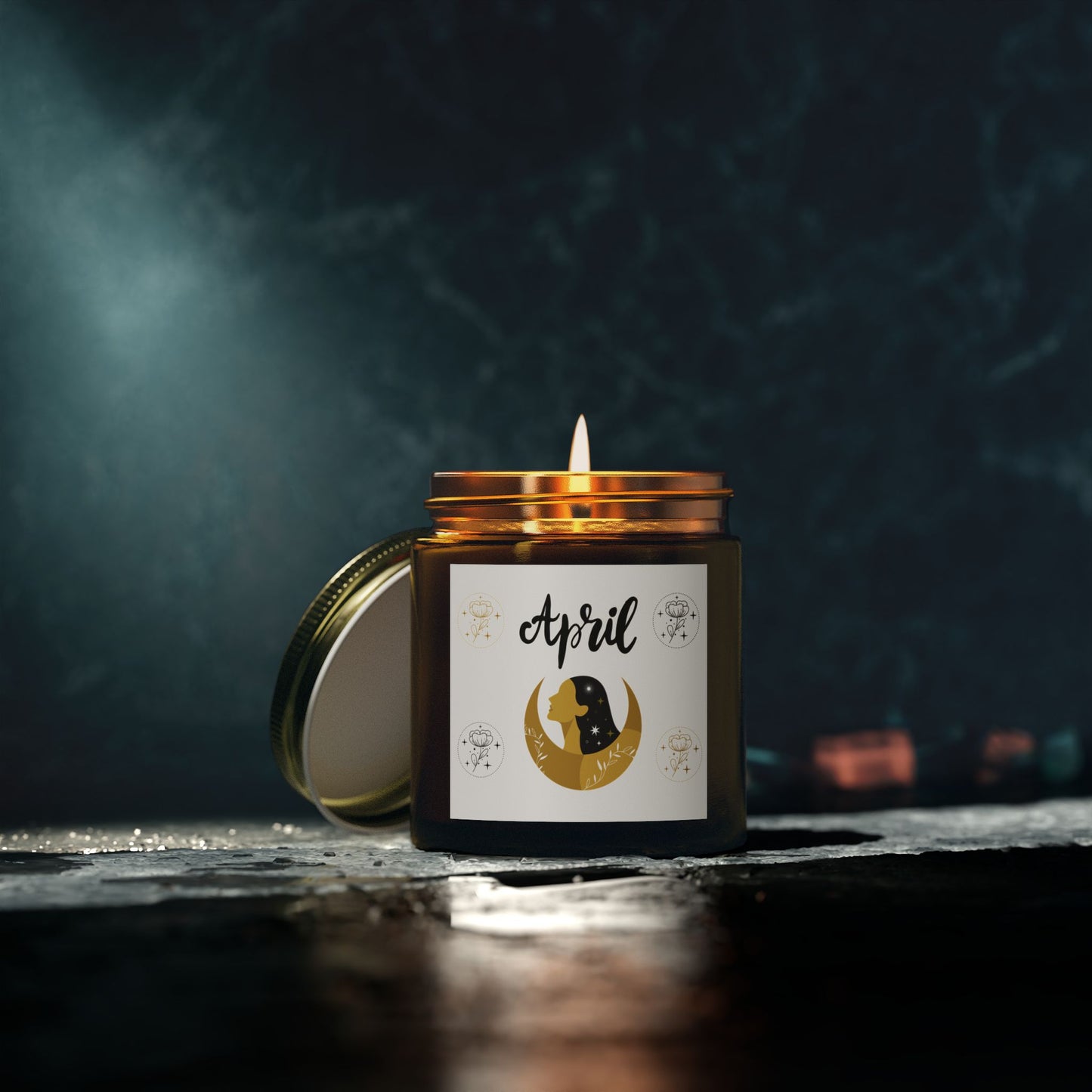 April Candle, April Birthday Gift, Celestial Candle, Scented Candles - Coconut Apricot Wax, Aromatherapy Candles, April Zodiac Decor, Eco-Friendly Gift, Relaxation, Home Fragrance