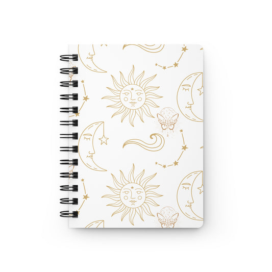Celestial Spiral Bound Journal - Sun and Moon Design