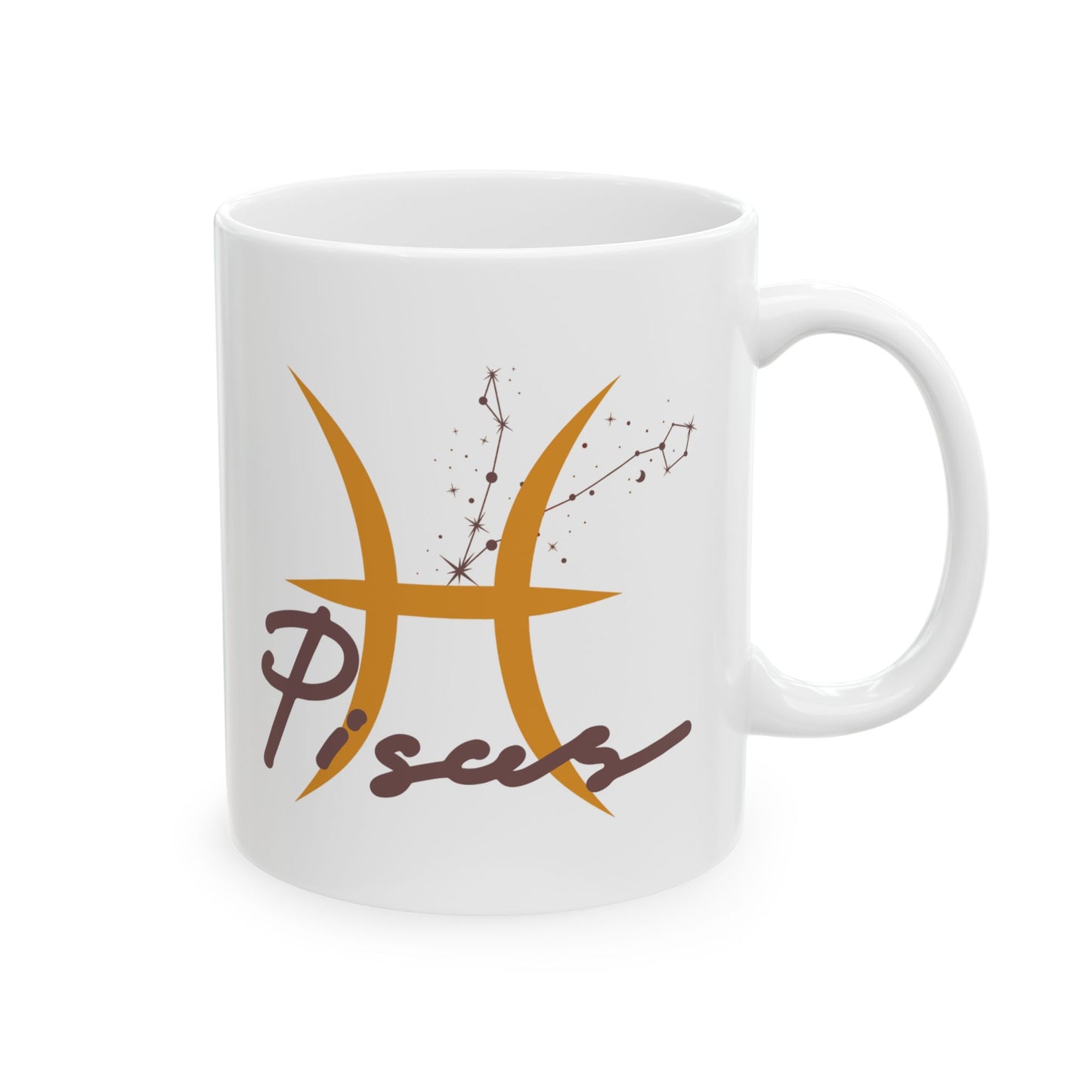Personalized Astrology Pisces Ceramic Mug — Zodiac Constellation Coffee Cup (11oz/15oz)