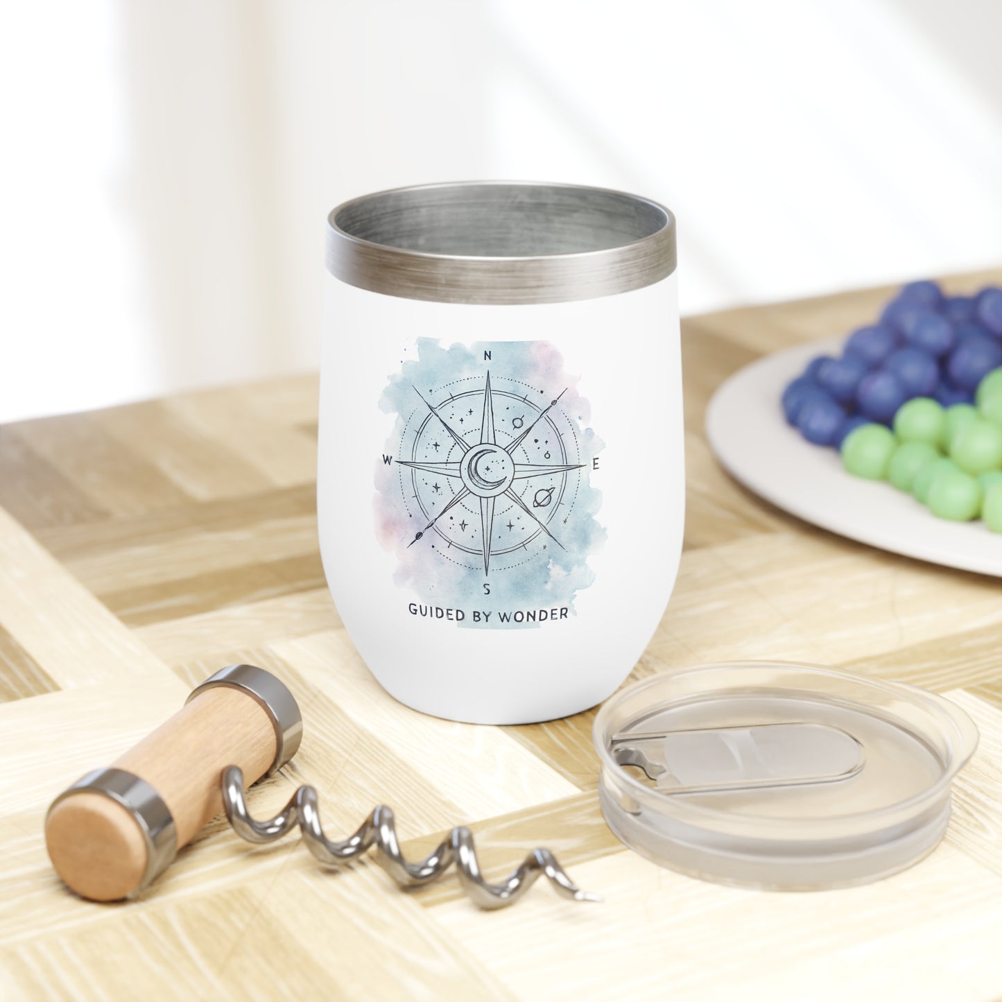 Chill Wine Tumbler, Cosmic Wine Cup, Insulated Wine Cup, Celestial Wine Mug