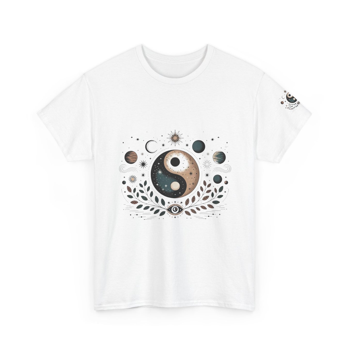 Yin Yang Moon Phases T-Shirt — Celestial Spiritual Graphic Tee