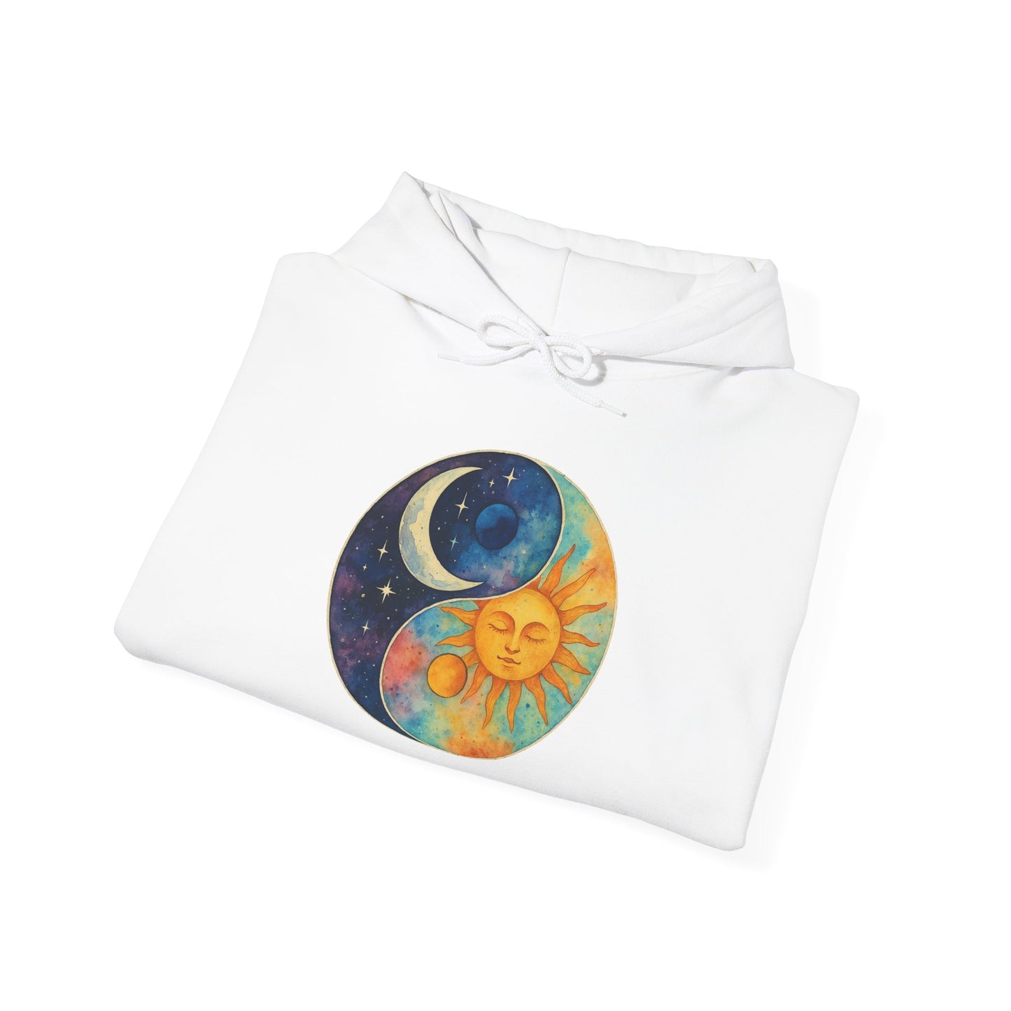 Sun and Moon Yin Yang Hoodie — Celestial Sun & Moon Graphic Sweatshirt