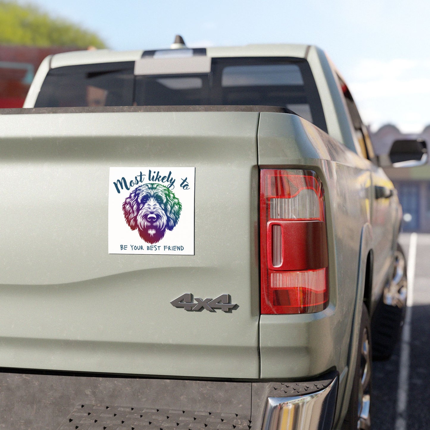 Dog Lover's Car Magnet - 'Most Likely to Be Your Best Friend', Doodle Car Magnet