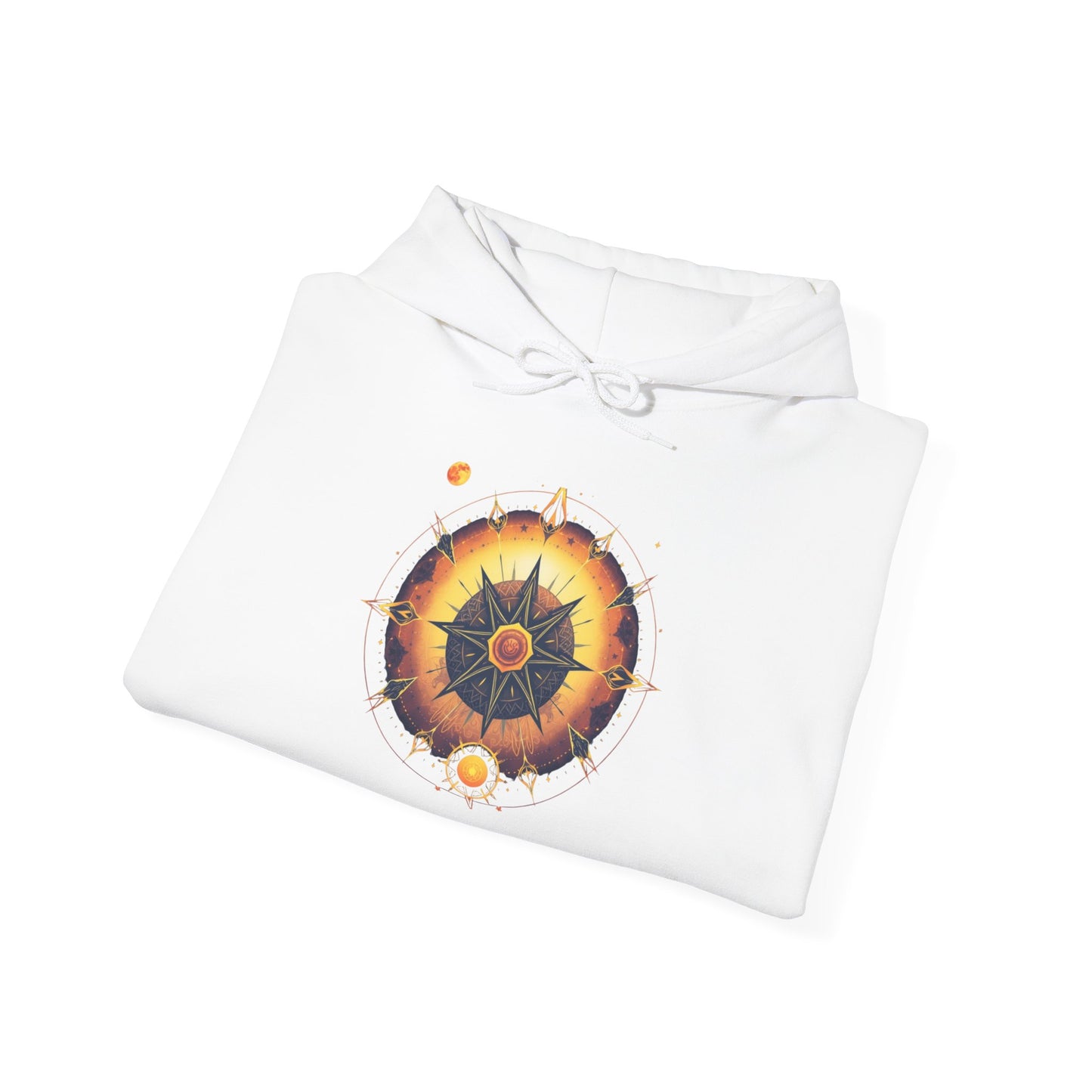 Mandala Sun Hoodie — Spiritual Boho Graphic Sweatshirt