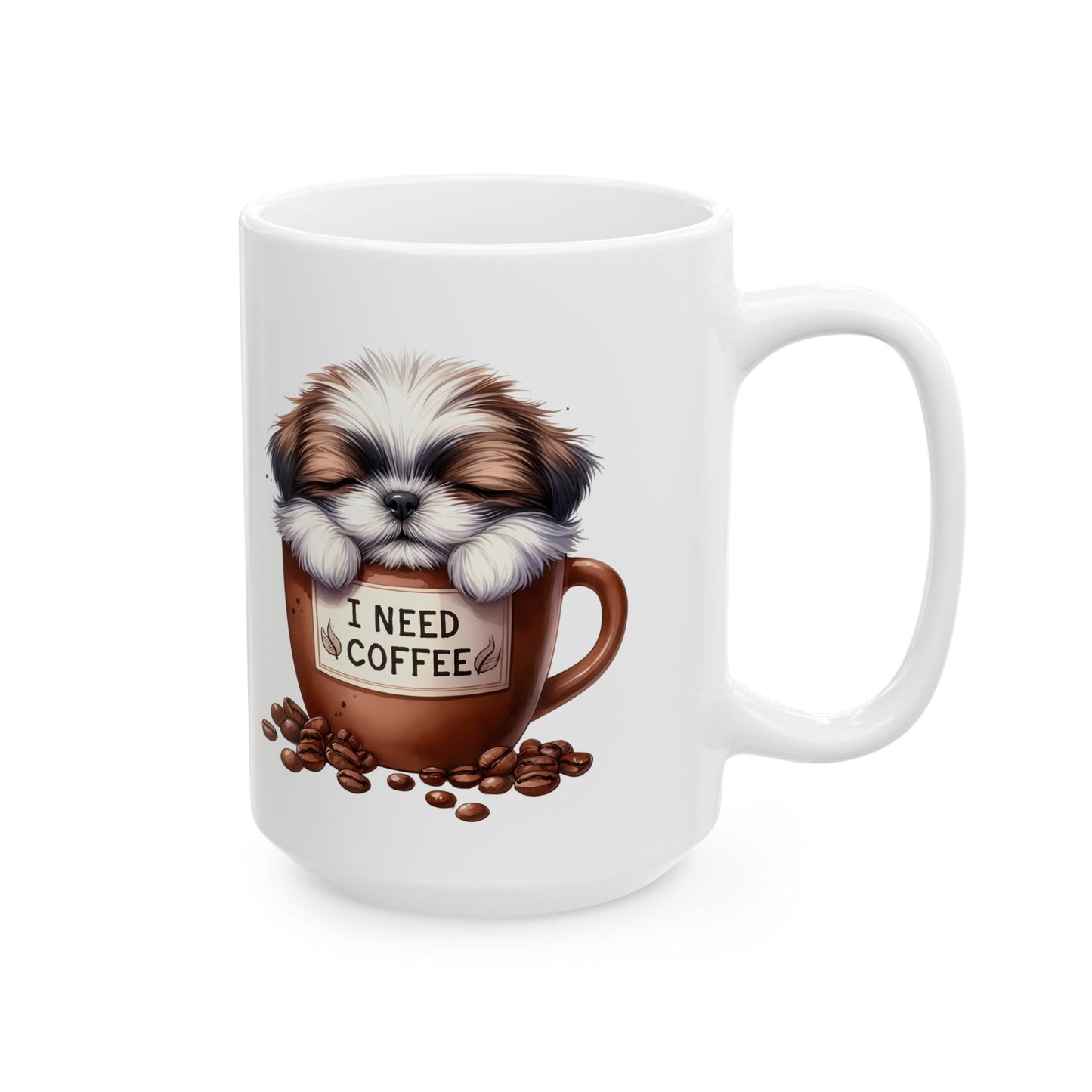 Personalized Shih-tzu Dog in Coffee Mug Ceramic Mug - 11oz/15oz | Coffee Lover Gift