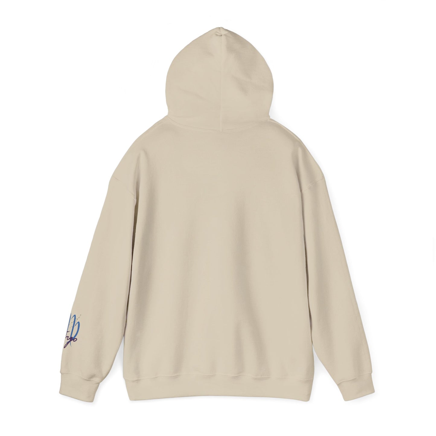 Virgo Script Zodiac Hoodie — Elegant Blue Virgo Sign Sweatshirt