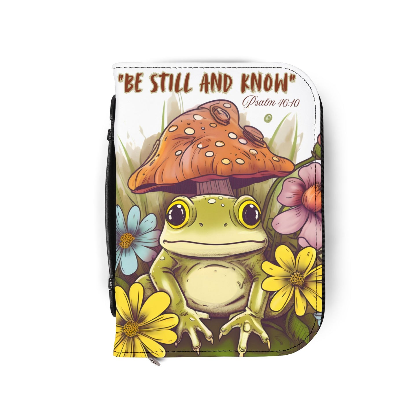 Frog Bible Cover with Inspirational Design - Be Still and Know, Religious Gifts, Christian Accessories, Nature Lovers, Unique Gift