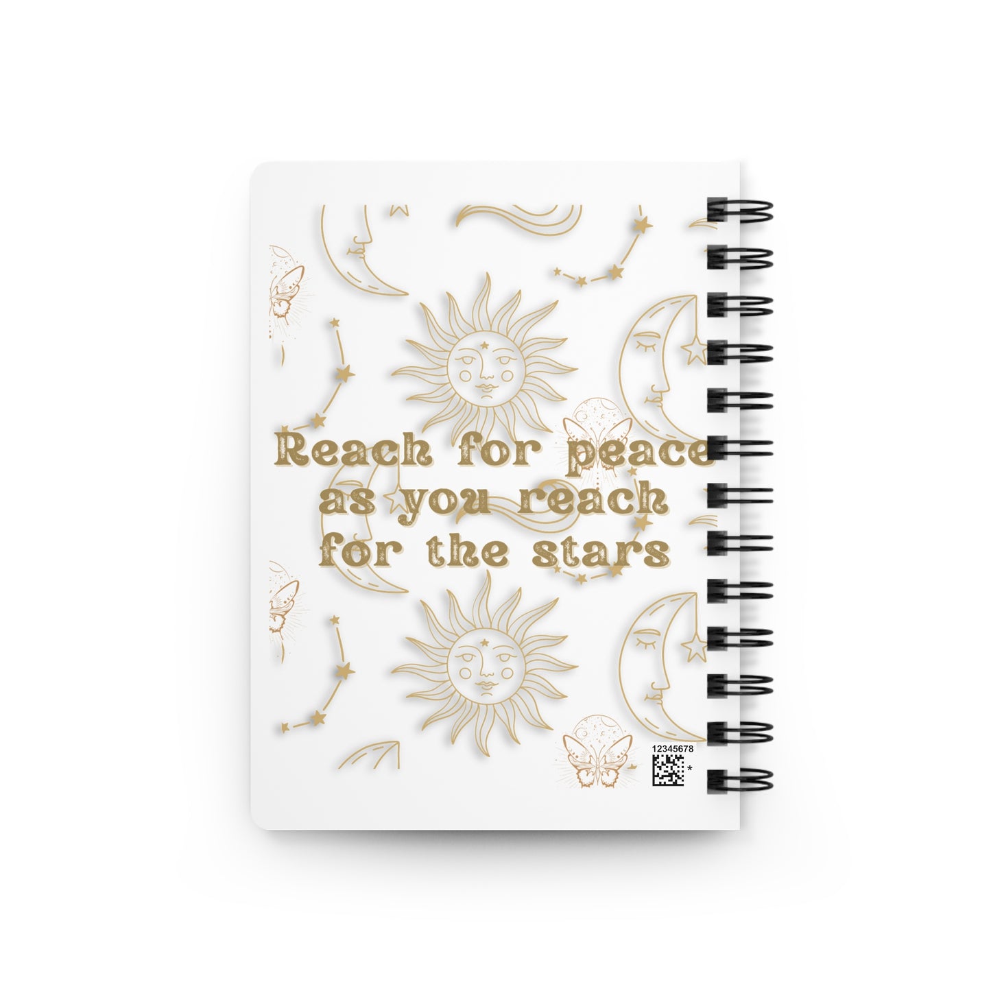 Personalize, Inspirational Spiral Bound Journal - "Reach for Peace as You Reach for the Stars"