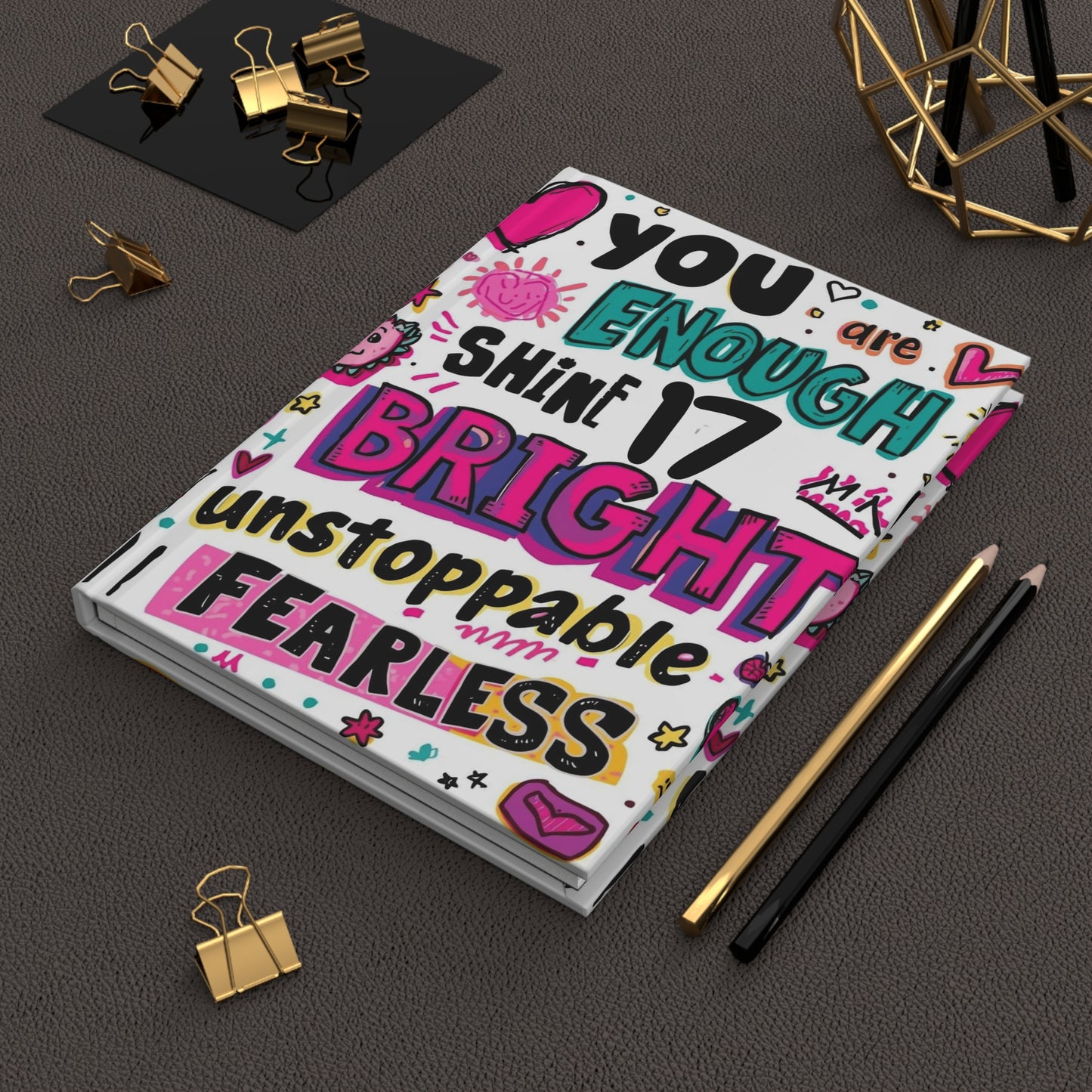 Vibrant Motivational Hardcover Journal, 17th Chapter Journal