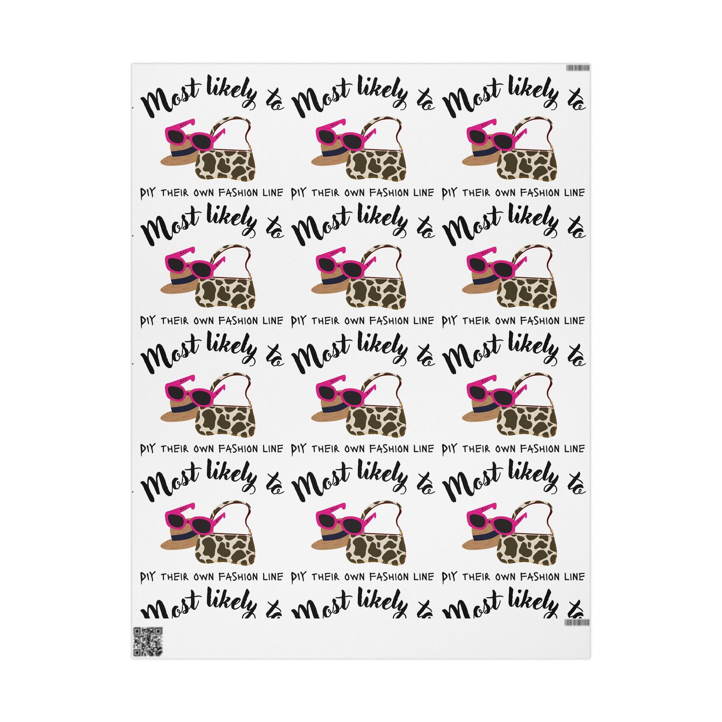 Most Likely To  Wrapping Paper, Gift Wrap for Birthdays, Holidays, Celebrations, Cute Fashion Design, Unique Gift Packaging