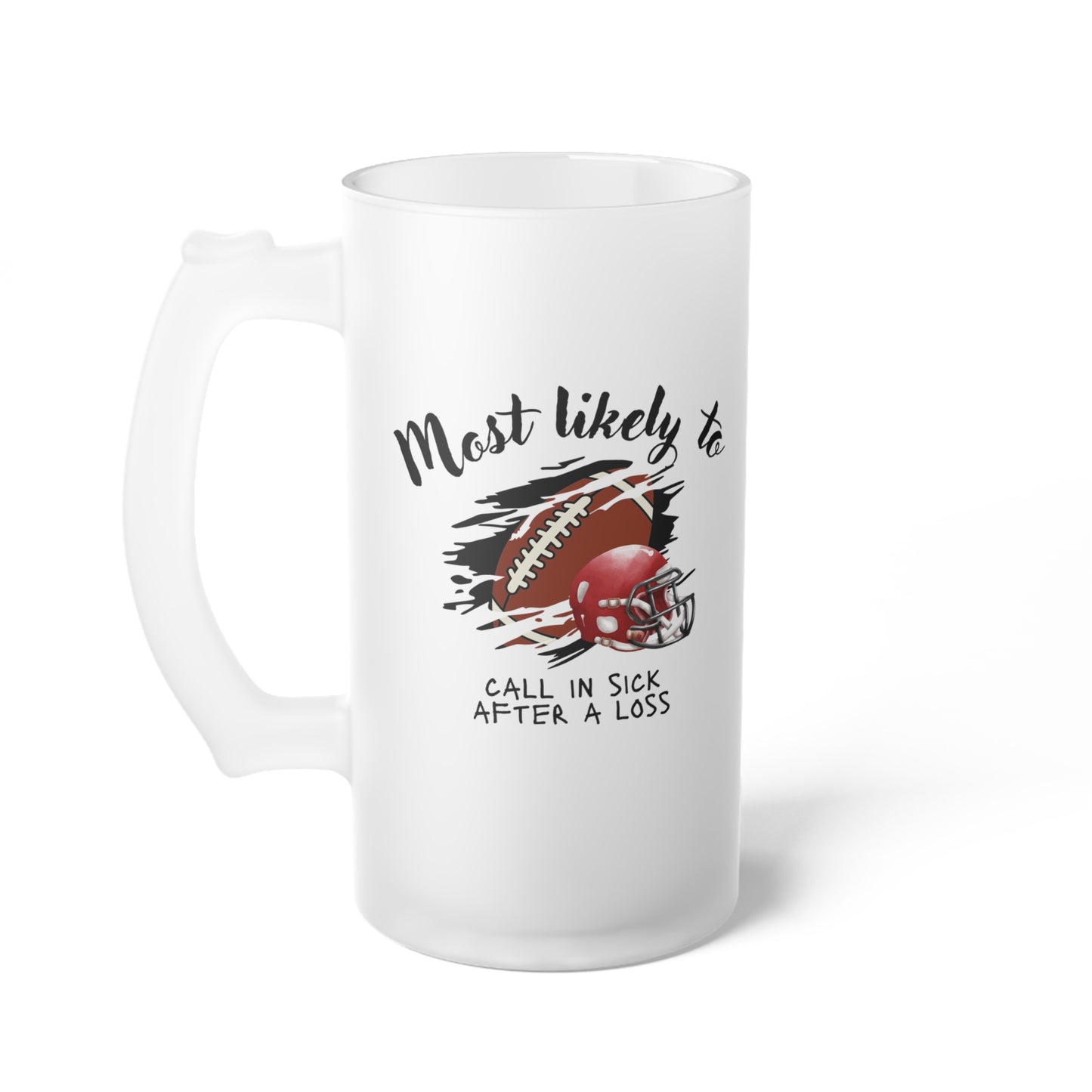 Personalized Frosted Glass Beer Mug - Perfect for Celebrations and Gift Giving, Beer Mug, Football Mug, Sports Mug