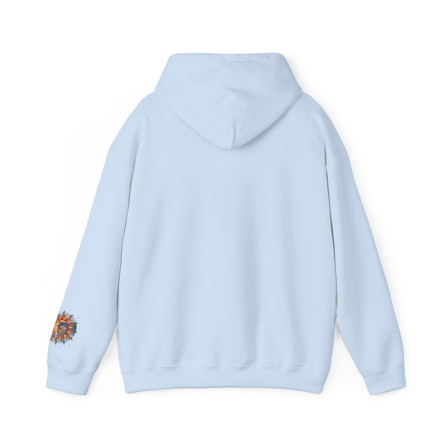 Sun and Moon Boho Hoodie — Colorful Celestial Graphic Sweatshirt