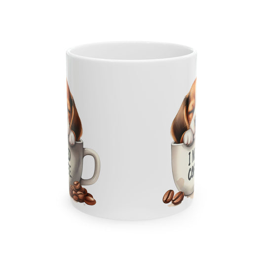 Beagle Coffee Mug — Cute Dog in Coffee Cup Ceramic Mug (11oz, 15oz)