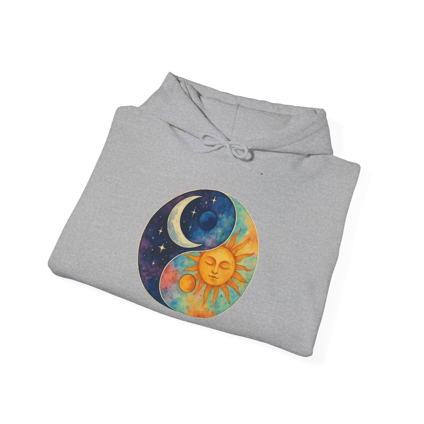 Sun and Moon Yin Yang Hoodie — Celestial Sun & Moon Graphic Sweatshirt