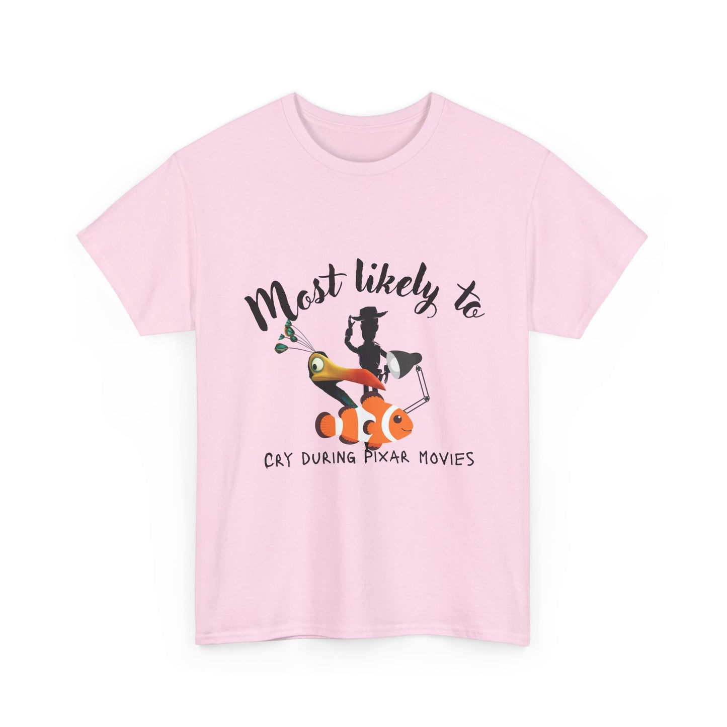 Unisex Heavy Cotton Tee - Most Likely to Cry During Pixar Movies, Perfect Gift for Movie Lovers, Fun Graphic Tee for Friends, [...]