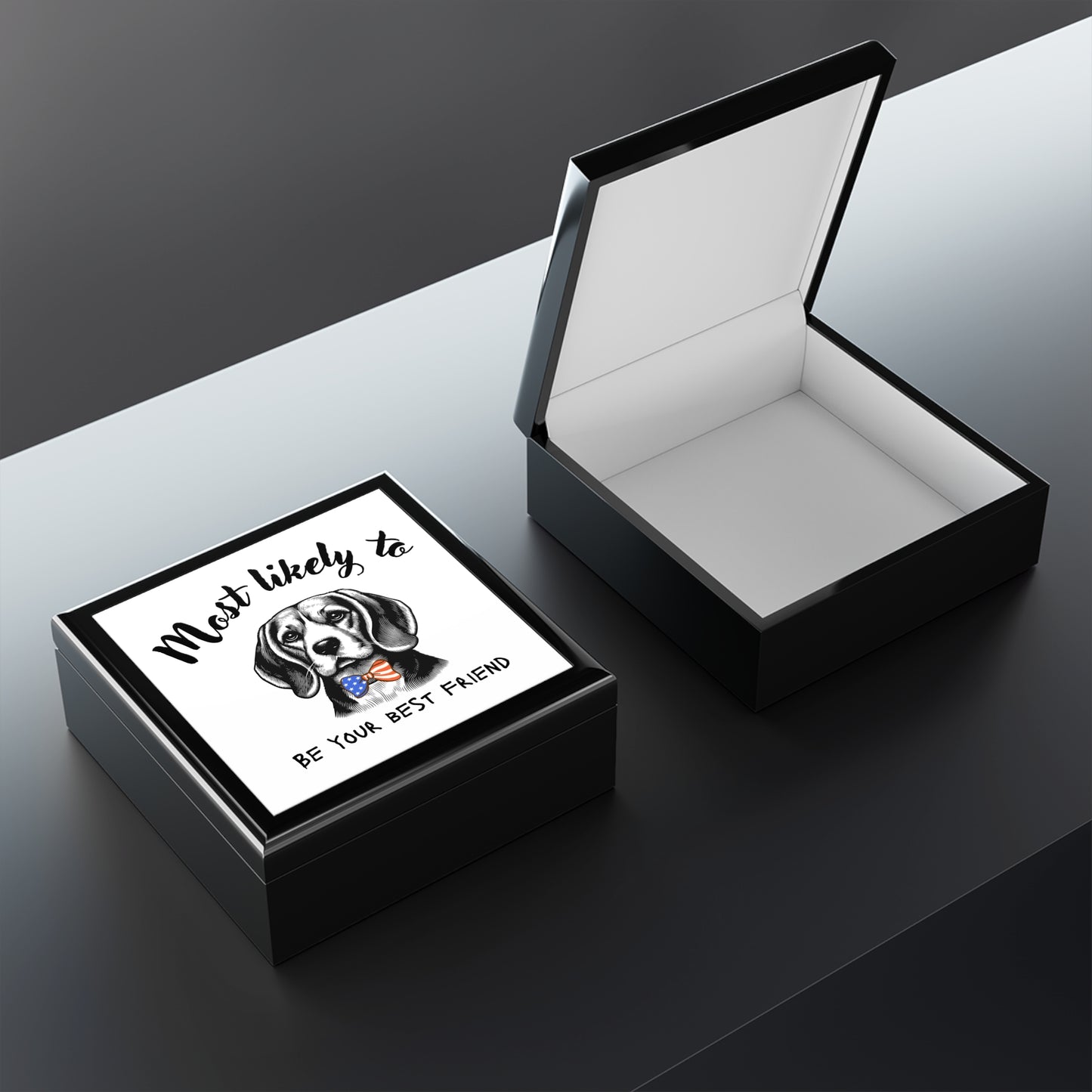 Beagle Keepsake Box, Beagle Jewelry Box, Beagle, Dog Lovers Jewelry Box - 'Most Likely to Be Your Best Friend'