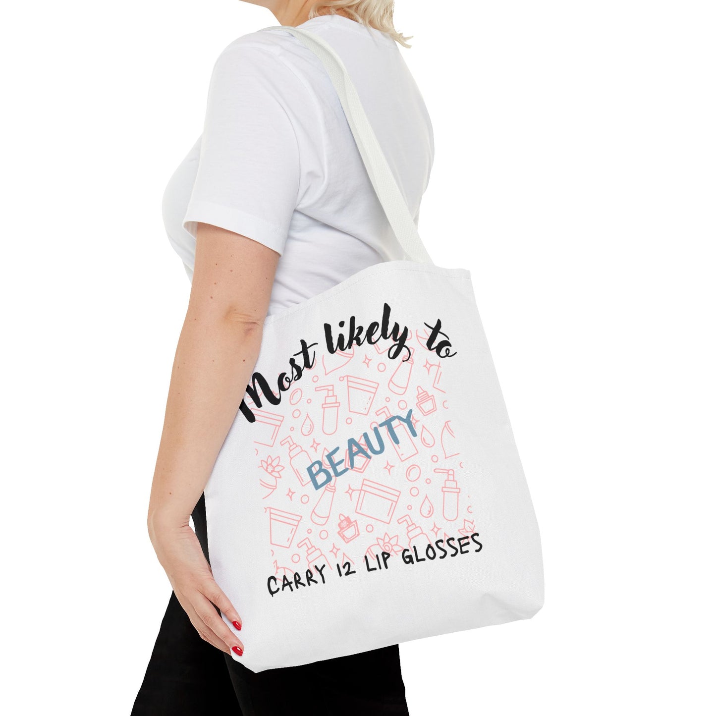 Beauty Lip Gloss Tote Bag - Perfect Gift for Makeup Lovers, Fashion Accessory, Daily Use Tote, Funny Gift, Stylish Organizer