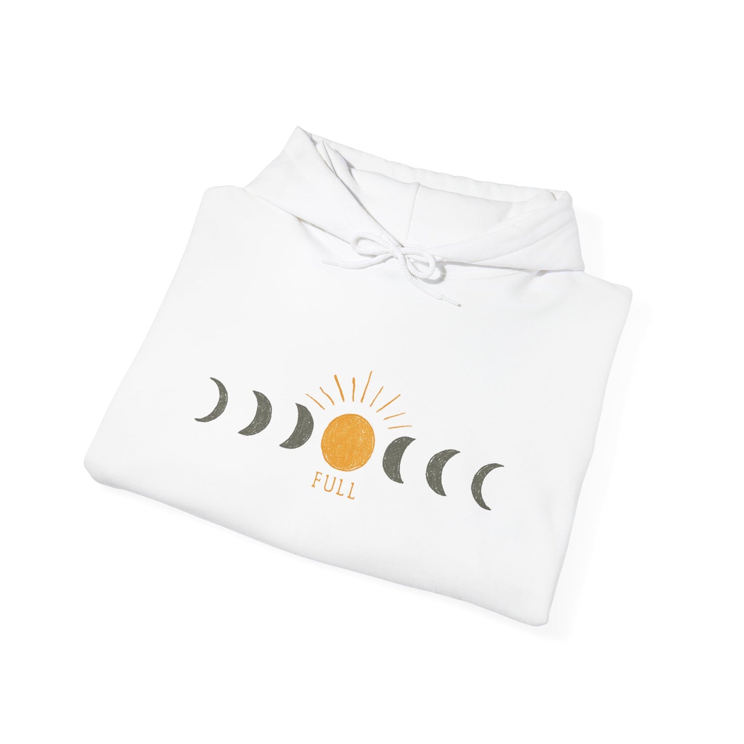 Moon Phase Sun Hoodie — Celestial Phases Graphic Pullover
