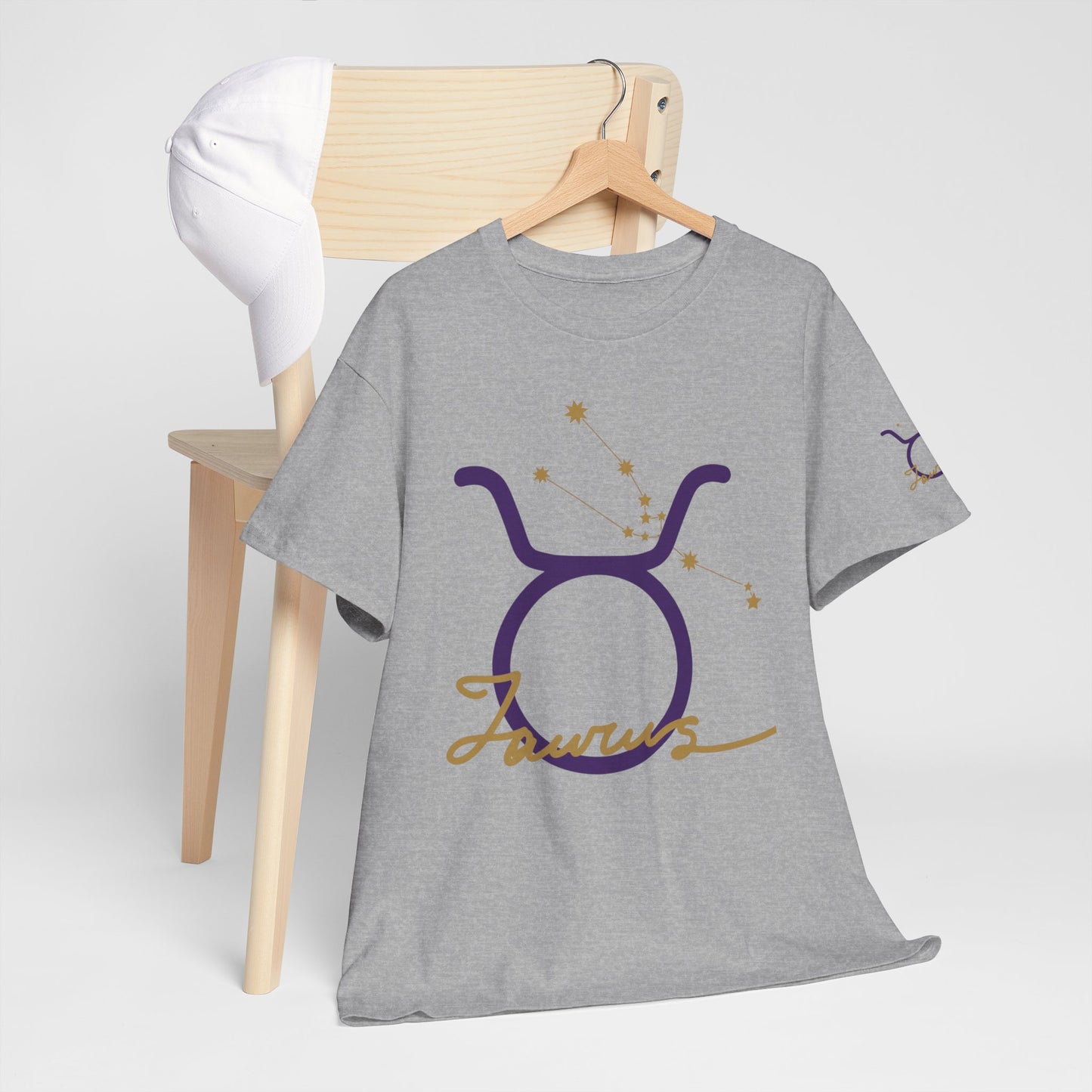 Taurus Zodiac T‑Shirt – Gold Script Constellation Tee