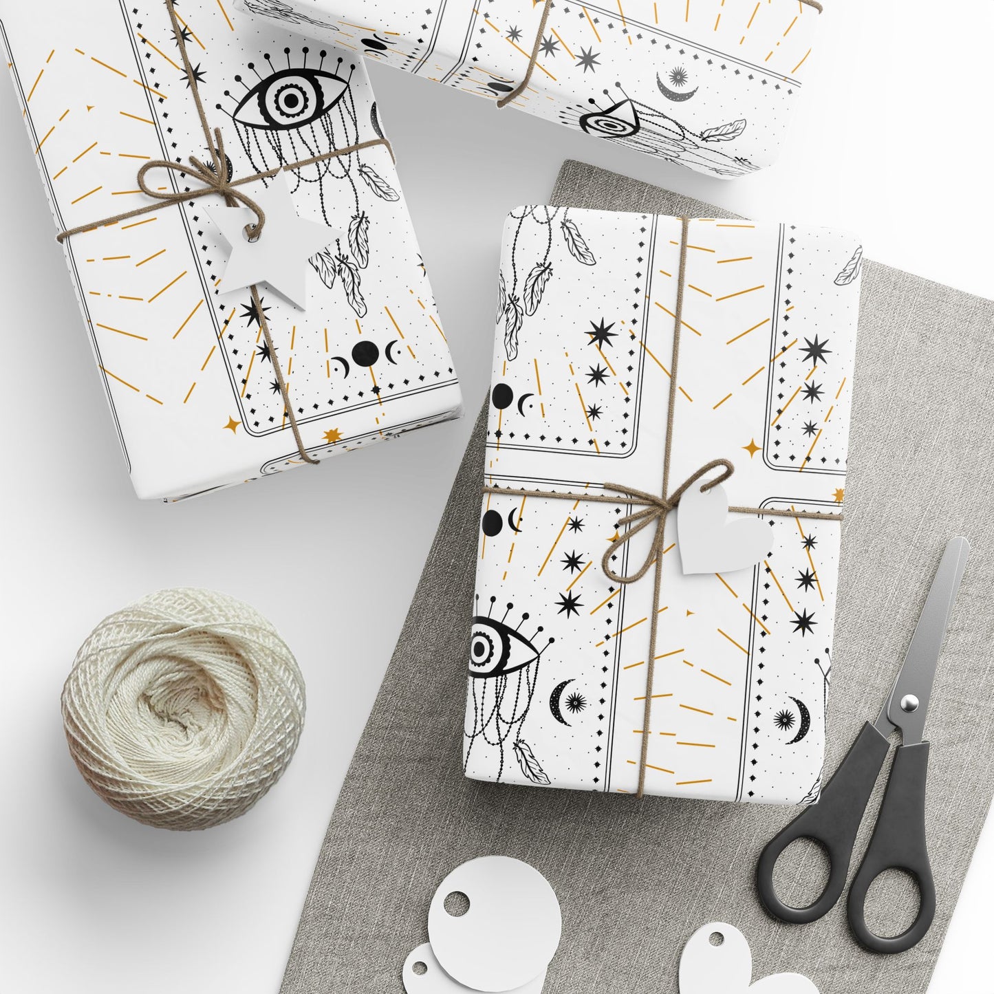 Celestial Themed Wrapping Paper, Gift Wrap for Holidays, Birthday, Baby Showers, Unique Gift Presentation, Starry Design