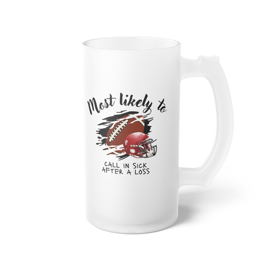Personalized Frosted Glass Beer Mug - Perfect for Celebrations and Gift Giving, Beer Mug, Football Mug, Sports Mug