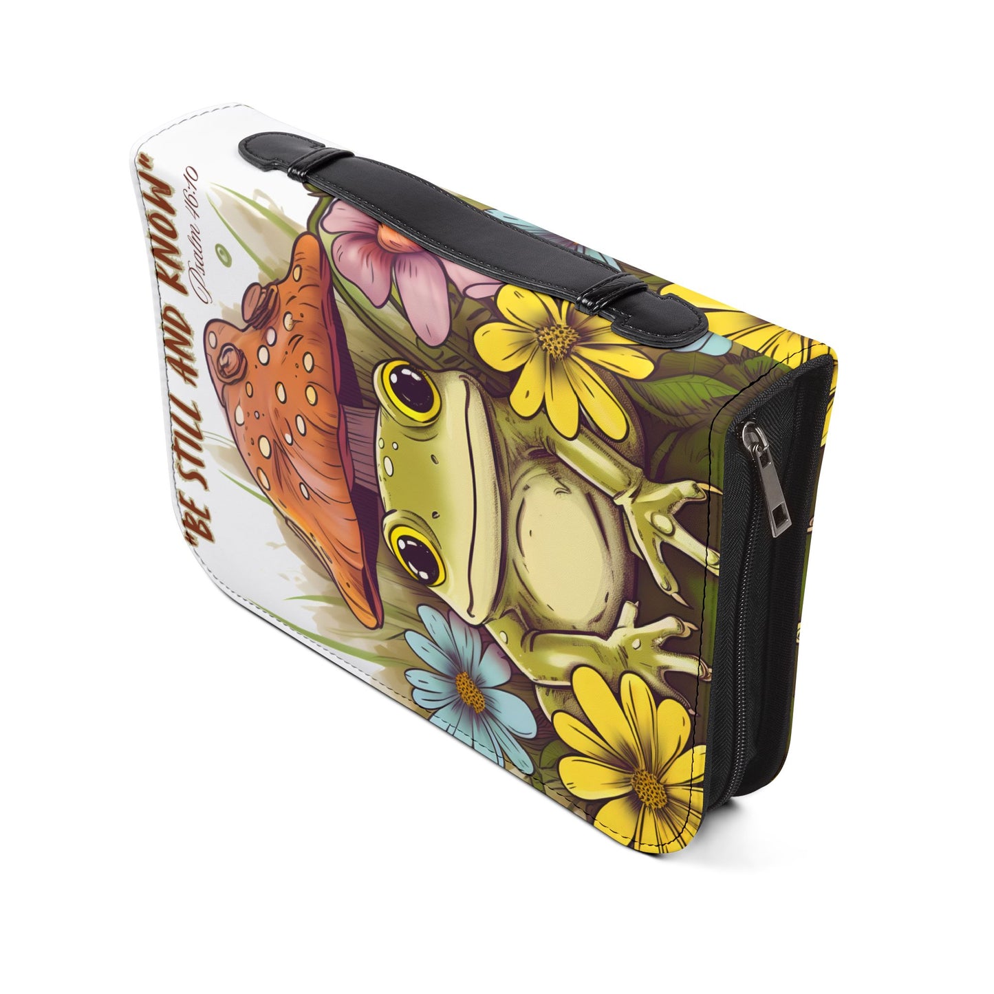 Frog Bible Cover with Inspirational Design - Be Still and Know, Religious Gifts, Christian Accessories, Nature Lovers, Unique Gift